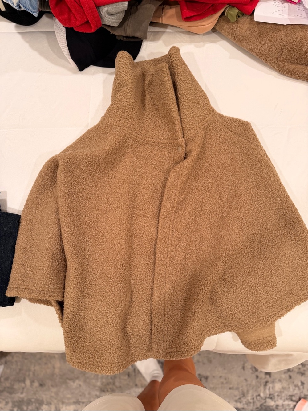 Anthropologie Camel Teddy Jacket with Stand Collar